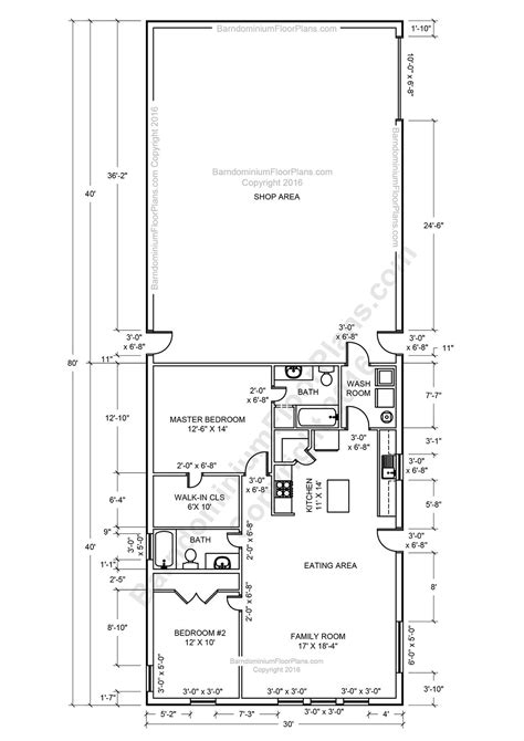 If you are ready to build now, take a look at our new cherokee rose collection of homes! 2 bedroom 2 bath Barndominium Floor plan for 30 foot wide ...