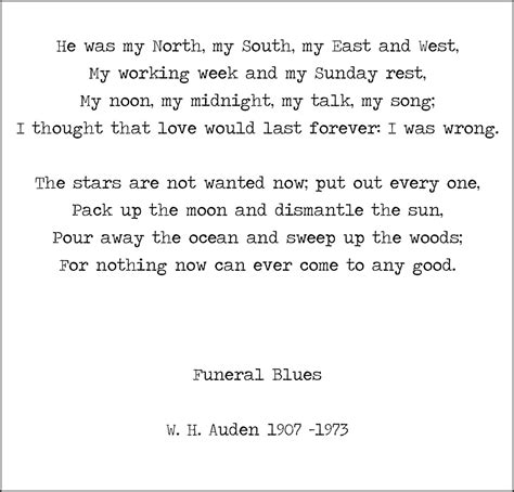 W H Auden Four Weddings Poem Stop All The Clocks Etsy