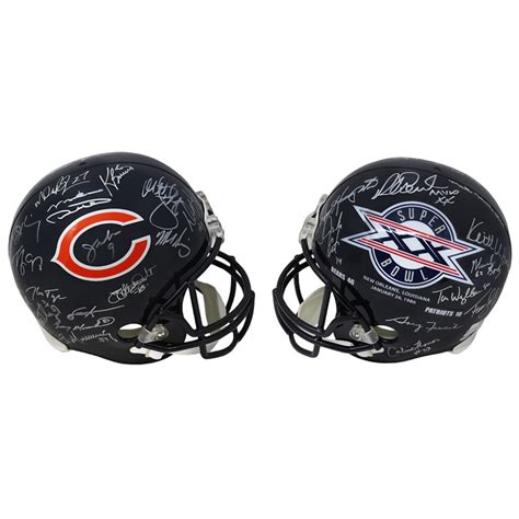 1985 Bears Super Bowl Xx Logo Full Size Helmet Signed By 28 With Mike