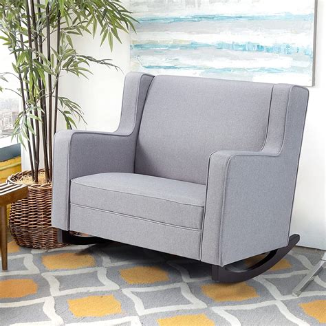 Yodolla Upholstered Rocking Chair With Spacious Wingback Nursery