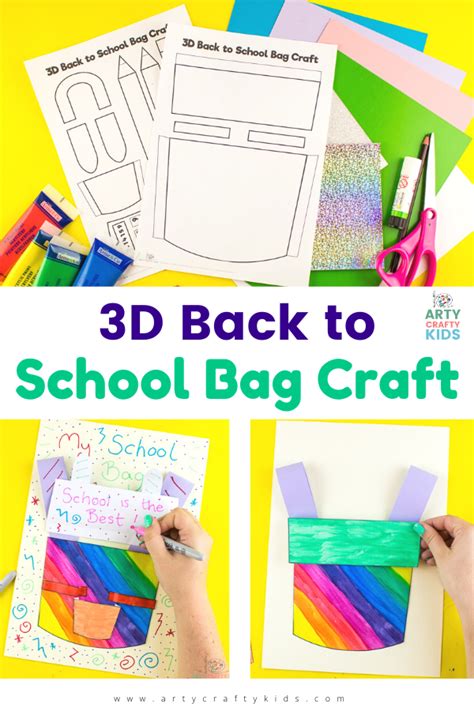 3d School Backpack Craft Arty Crafty Kids