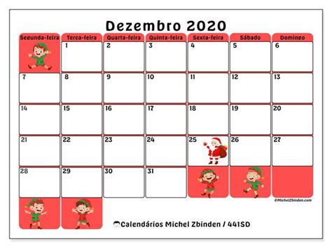 Calendários dezembro Segunda Domingo Michel Zbinden PT Calendário Modelo de
