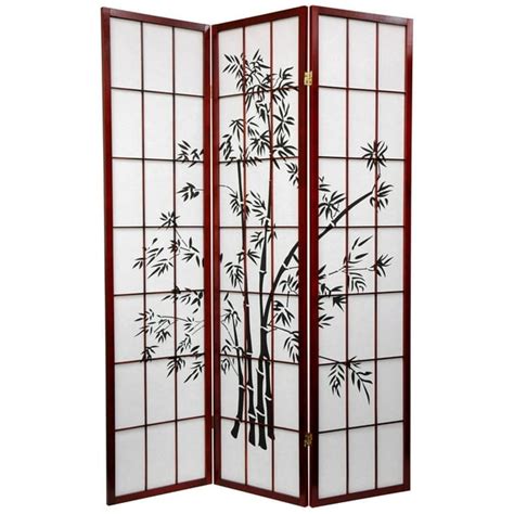 Oriental Furniture 6 Ft Tall Lucky Bamboo Room Divider Rosewood 6