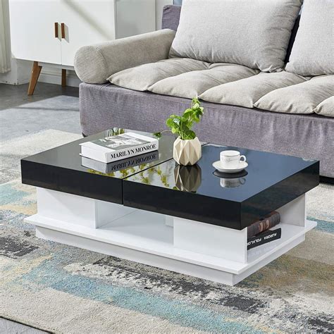 Buy Boju Simple Black High Gloss Coffee Table Living Room Mdf Wood