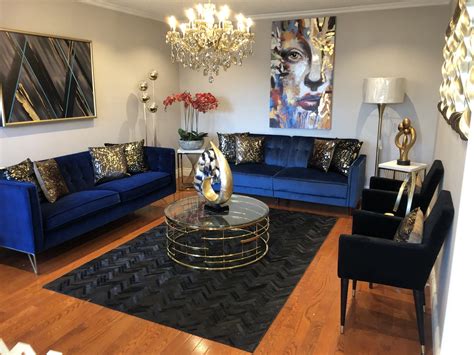 Blue White And Gold Living Room Ideas Living Room Decorating Ideas In