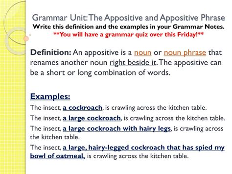 Ppt Identify The Appositive Or Appositive Phrase In The Sentences