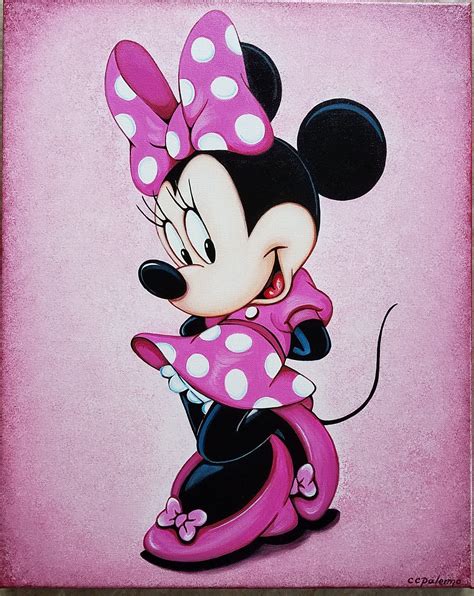 Original Minnie Mouse Acrylic Painting Canvas Wall Art Decor Etsy