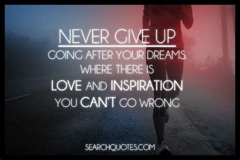 Never Give Up Going After Your Dreams Picture Quotes