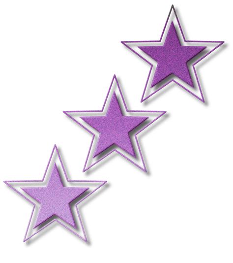 Painted Three Purple Stars Free Image Download