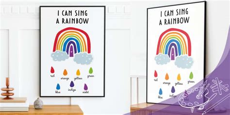 I Can Sing A Rainbow Nursery Rhyme Poster Teacher Made