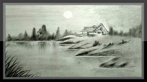 Pencil Drawing Of Landscape Easy Rectangle Circle