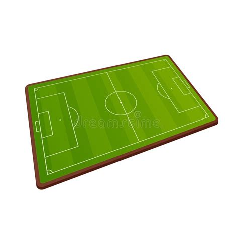 Realistic Football Field Template Playground With Green Grass And