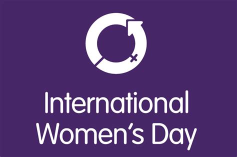 The international women's day logo is in purple and white and features the symbol of venus, which is also the symbol of being female. International Women's Week 2020 | Nottingham Trent University