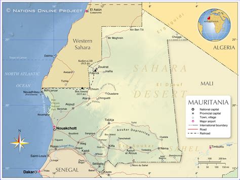 Political Map Of Mauritania Nations Online Project