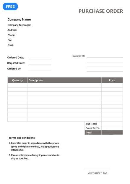 Download This Simple Template For Crafting A Purchase Order