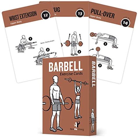 Newme Fitness Barbell Exercise Cards By Contains 50 Barbell Exercises â