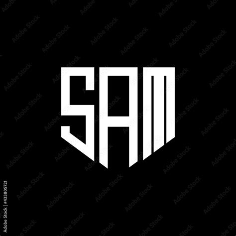 Sam Letter Logo Design With Black Background In Illustrator Vector