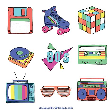 80s Clipart Eighties Clipart Retro 80s Roller Skates Neon 80s By