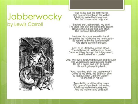 Ppt Jabberwocky By Lewis Carroll Powerpoint Presentation Free
