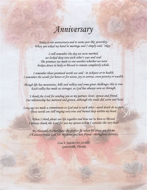 Anniversary Poem Original Inspirational Christian Poetry Poems