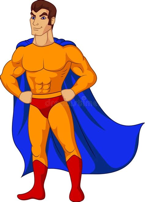 Cartoon Superhero Posing Stock Vector Illustration Of Cape 125985489