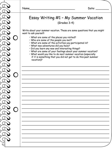 18 Best Images Of 4th Grade Essay Writing Worksheets