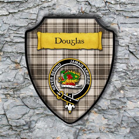 Douglas Shield Plaque With Scottish Clan Coat Of Arms Badge On Etsy