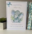 Personalised New Baby Card Congratulations Baby Boy New - Etsy UK