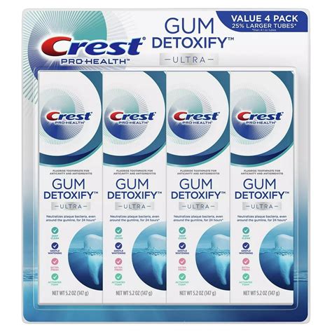 Crest Gum Detoxify Deep Clean Toothpaste 52 Ounce Pack Of 4