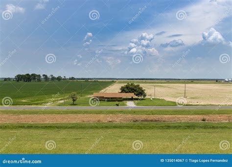 View Of A Farm In A Rural Area Of The State Of Mississippi Near The