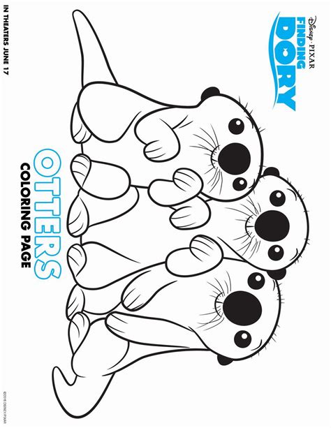 Finding Dory Otter Coloring Pages Coloring And Drawing
