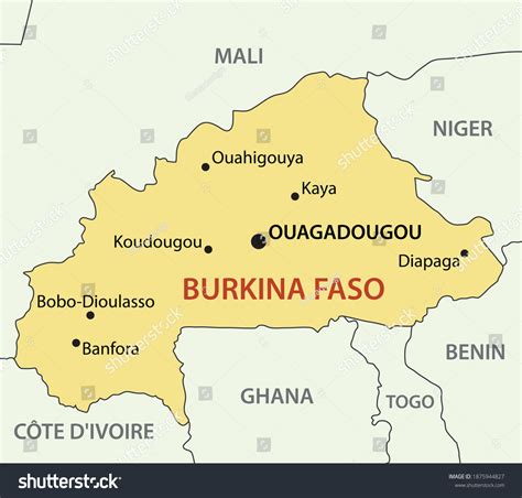 Burkina Faso Map Of Country Illustration Royalty Free Stock Photo