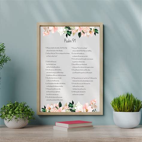Psalm 91 Poster Printable Pdf T Psalm 91 Prayer Card Wall Etsy Canada