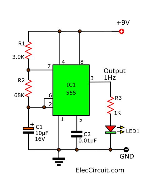 Circuit Diagram Of Ic 555 Timer