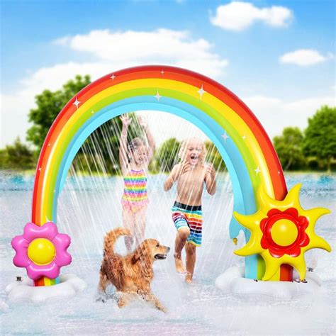 Funyole Inflatable Rainbow Sprinkler For Kids Kids Summer Outdoor Lawn