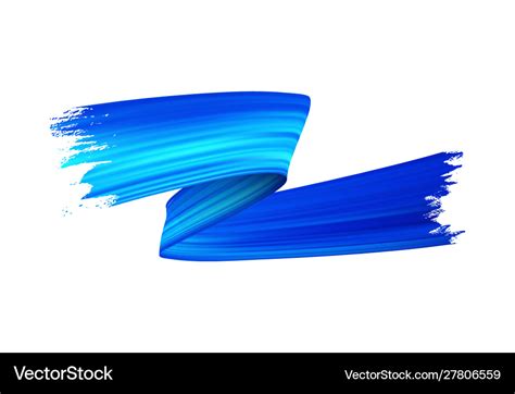 Blue Paint Brush Stroke Realistic Royalty Free Vector Image