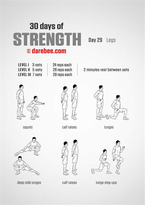 30 Days Of Strength By Darebee Gym Nutrition Gym Workout Tips
