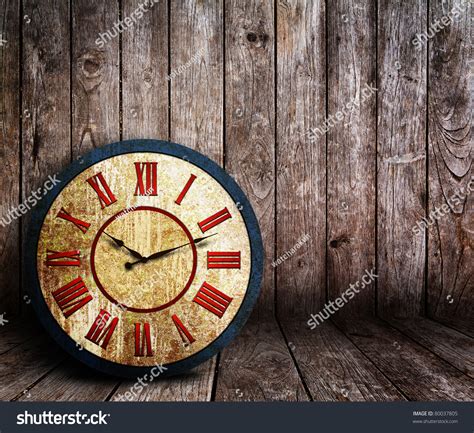 Old Rusty Grunge Clock Wooden Room Stock Photo Edit Now 80037805
