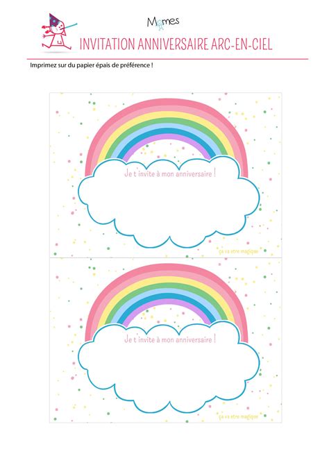 If you want to download the image above, right click on the image and then save image as. Invitation arc-en-ciel à imprimer | Carte anniversaire à ...