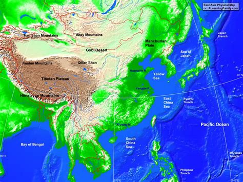 Labeled Central And East Asia Map