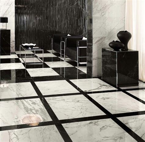 Black And White Interior Marble Flooring Design Marble Floor Pattern