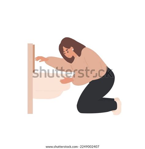 Mujer Embarazada Vomita En El Baño Vector De Stock Libre De Regalías 2249002407 Shutterstock
