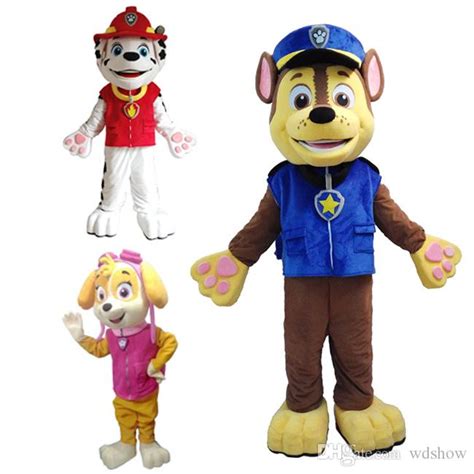 Patrol Dog Character Mascot Costume Chase And Marshall And Skye Mascot