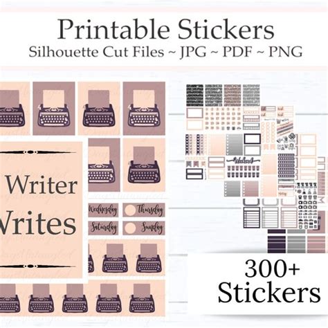 Nanowrimo Printable Planner Stickers Word Count Trackers Kit Etsy