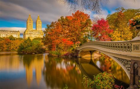 Wallpaper Autumn Bridge River New York Beautiful New York Images