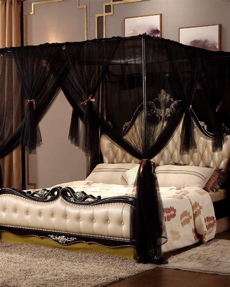 One easy way to create canopy bed with curtains for your bed is to simply hang a piece of cloth over the light over a range of structured canopy bed. Bed Canopies | Nattey 4 Corners Post Canopy Bed Curtain ...