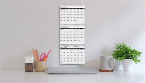 3 Month View Wall Calendar Minimalist 2024 2025 Strivezen