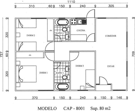 Plano Casa M Habitaciones Prefabricada Design Floor Plans