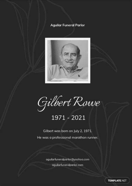Obituary Card Template In Word Free Download