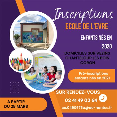 École de lÈvre Inscriptions scolaires 2023 2024 Commune de Vezins